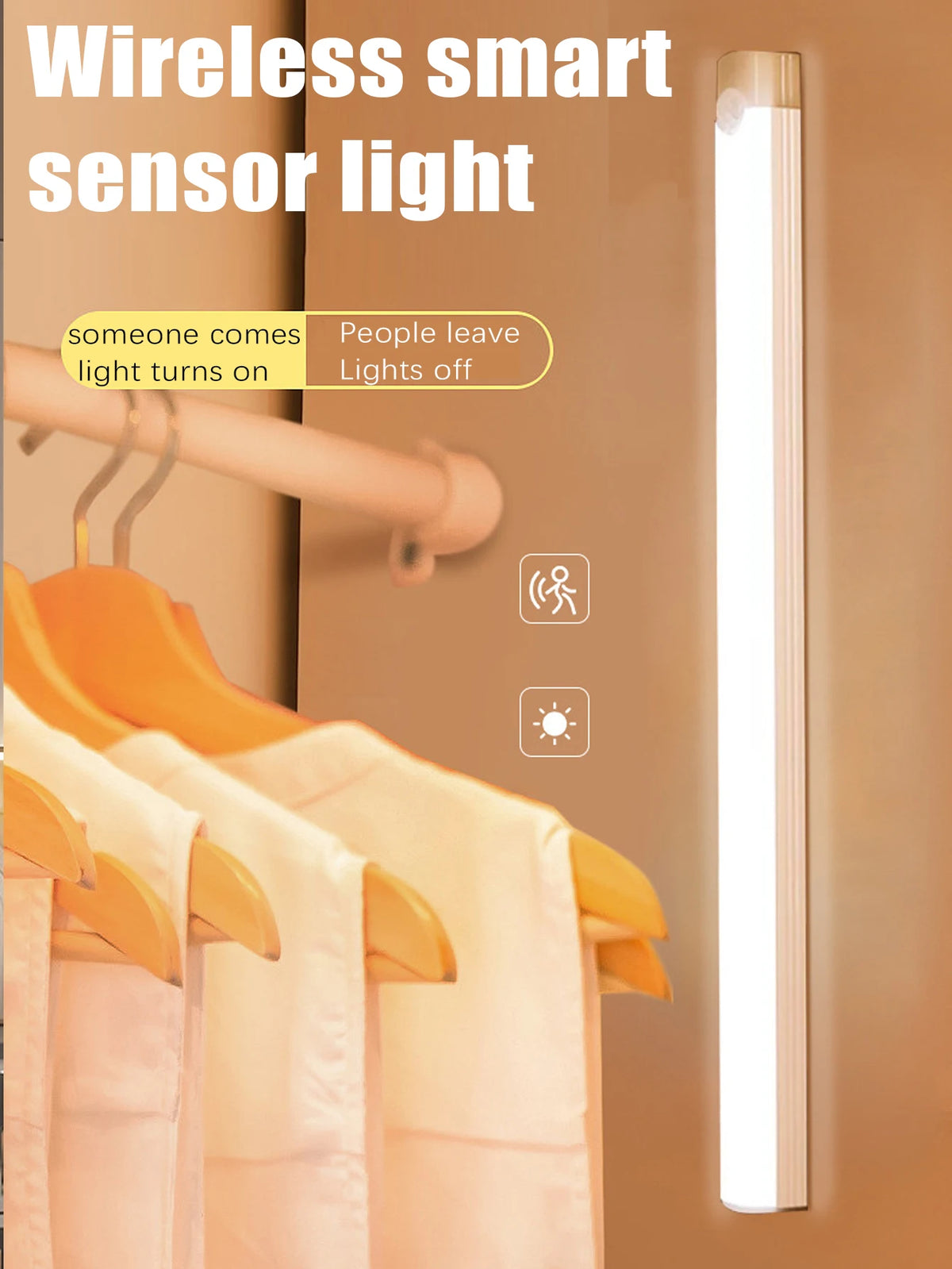 LED Motion Sensor Light Wireless LED Night Light Type C Rechargeable Light Cabinet Wardrobe Lamp Staircase Backlight For Kitchen
