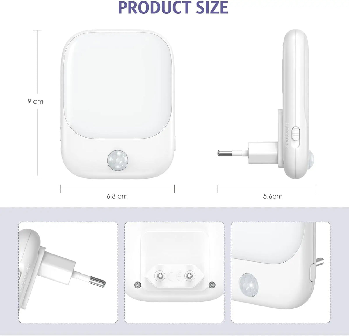 LED Motion Sensor Night Lights for Kids Bedroom Auto Dusk to Dawn Sensor Dimmable Wireless Cabinet Lamp