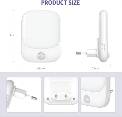 LED Motion Sensor Night Lights for Kids Bedroom Auto Dusk to Dawn Sensor Dimmable Wireless Cabinet Lamp