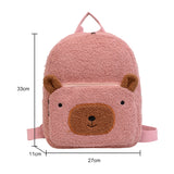 Portable Children Travel Shopping Rucksacks Casual Autumn Winter Lamb Fleece Women's Bagpack Cute Bear Shaped Shoulder Backpack