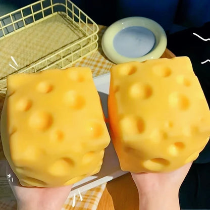 1pcs Giant Cheese Squeeze Toy Extra Large Size Cheese Squishy Fidget Toys Slow Rebound Shapeable Venting Ball for Adults Gifts