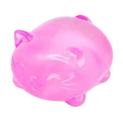 Gummy Kitty & Sugar Ball Designs, Anxiety Relief & Focus Toy, Maltose Filled Squeeze Cat Toys for Sensory Play, Sensory Fidget Toys for Adults, Kids, Christmas Gift, Slow Rising Squishy Stress Ball