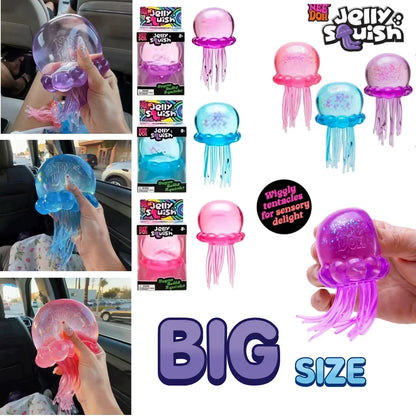 Transparent Glitter Jellyfish Squishy Toy Super Soft BIG Squeeze Stress Ball Sensory Fidget Toy for Anxiety Relief 114 / 128
