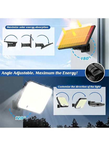 1/2Pack 95 LED Solar Security Lights Outdoor, Separated Solar Panel with Cable Motion Sensor Solar Flood Light, IP65 Waterproof Solar Wall Light for Yard Garage Patio Garden
