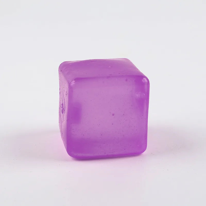 Ice Cube Squishy Fidget Toy, Soft Resilient Stress Relief Squeeze Cube Toy, Automatic Rebound Sensory Anxiety Relief Toy, Non-Toxic Portable Desk Fidget Nee Doh Cube for Kids Adults Classroom Office Relax Gift Random Multicol