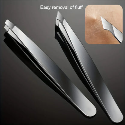 Eyebrow Tweezers Set 1/4 Pcs Stainless Steel Eyebrow Forceps Professional Beauty Tool Set For Facial Hair Inward Growing