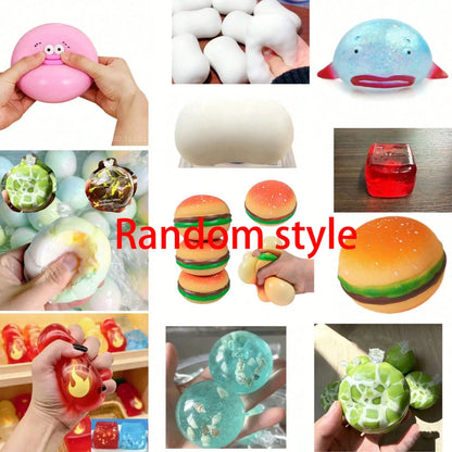 1pc Mystery Blind Box Squishy Toy, Soft Rubber Stress Relief Fidget, Random Cute Collectible Gift for Kids Adults, Office Desk Decor Anxiety Relief
