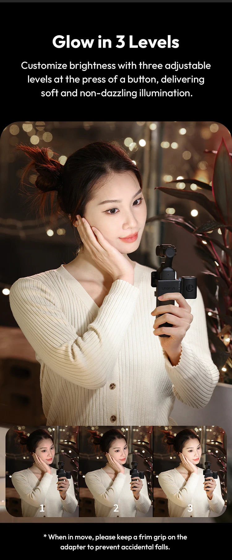 Ulanzi LM001 for DJI Osmo Pocket 3 4 Video Light Magnetic Mini Led Light Waterproof Vlogging Tiktok Live 500mah Rechargeable