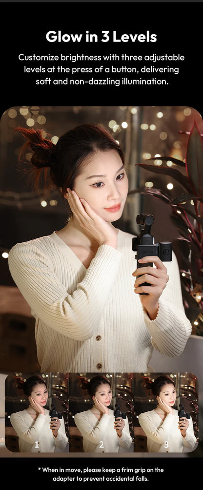 Ulanzi LM001 for DJI Osmo Pocket 3 4 Video Light Magnetic Mini Led Light Waterproof Vlogging Tiktok Live 500mah Rechargeable