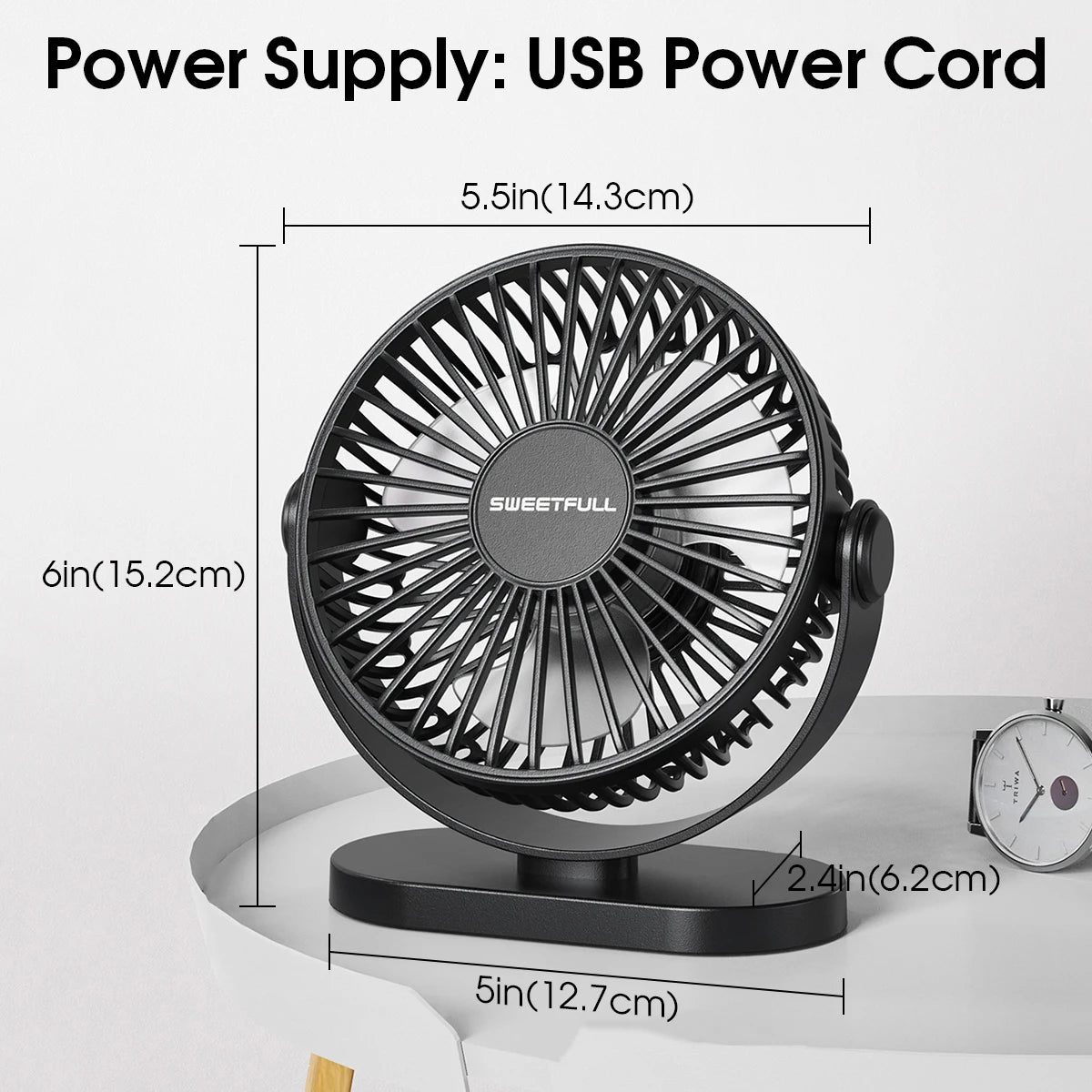 Desktop Wall Mounted Mini Electric Fan Mute 3 Speed Adjustment Portable USB Fan For Home Desk Office