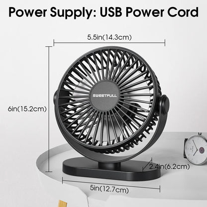 Desktop Wall Mounted Mini Electric Fan Mute 3 Speed Adjustment Portable USB Fan For Home Desk Office