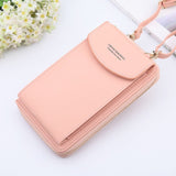 Women Shoulder Strap Purses Solid Color Leather Summer Bag Short Travel Mobile Phone Bag Card Holders Storage Wallet Flap Pocket