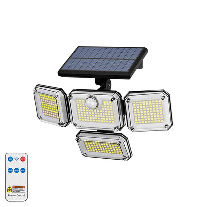 5000LM Outdoor Motion Sensor Lamp 333 LED IP65 Waterproof 4-Head Solar Power Light  Flood Lights 270° Lighting Range Outdoor Indoor Solar Garden Lamp With Adjustable Head Wide Lighting