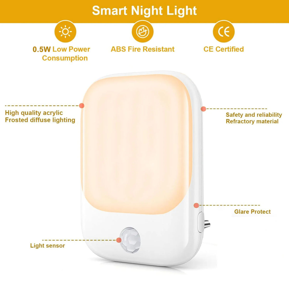 LED Motion Sensor Night Lights for Kids Bedroom Auto Dusk to Dawn Sensor Dimmable Wireless Cabinet Lamp