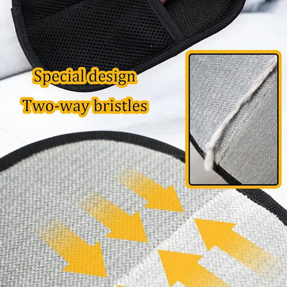 Portable Pet Hair Removal Gloves, 2-in-1 Mitts with Static Lint Brush, Washable & Reusable Dusting Glove for Dogs Cats Shedding Hair