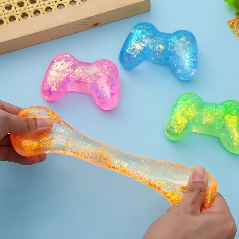 Slow Rising Squishy Toy Game Shape with Sequins Anti Stress Fidget Sensory Pinch Gift for Adults Kids