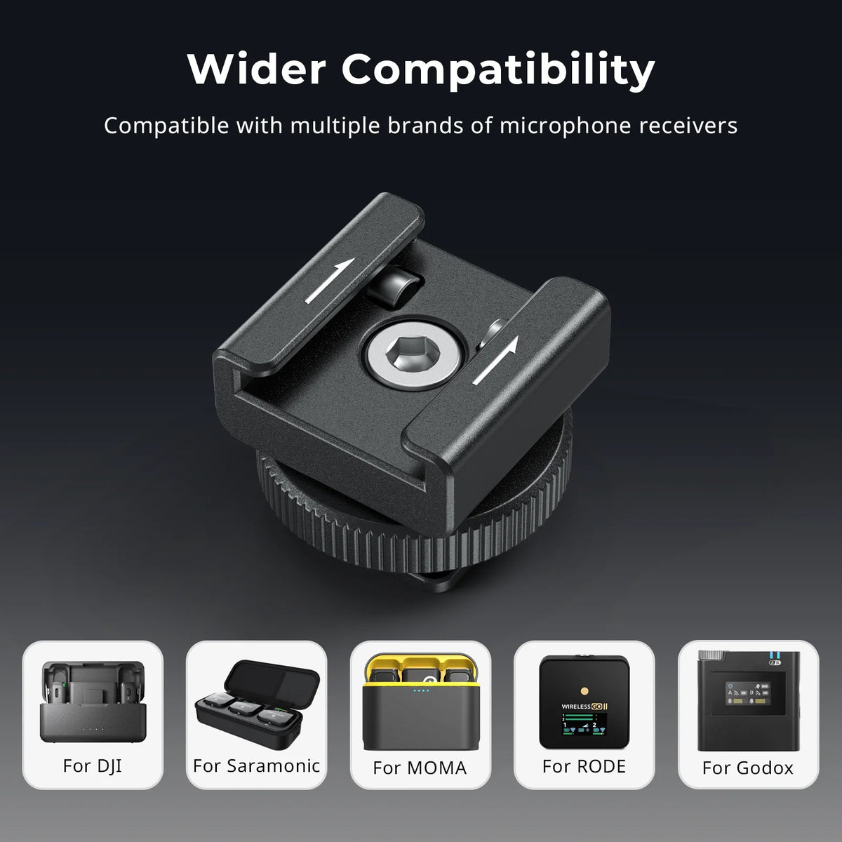 SmallRig Camera Flash SWireless Wireless Microphone Support with Cold Shoe Mount for DJI Mic/Mic 2 for RODE Wireless GO II -4822
