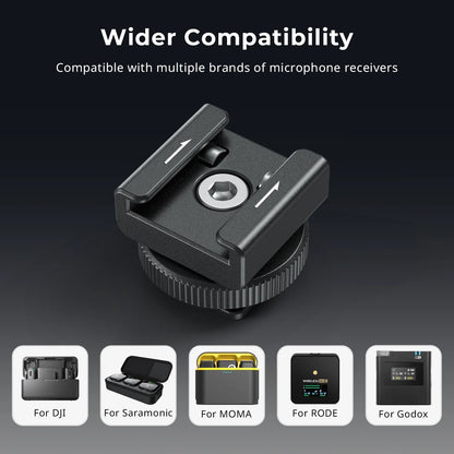 SmallRig Camera Flash SWireless Wireless Microphone Support with Cold Shoe Mount for DJI Mic/Mic 2 for RODE Wireless GO II -4822