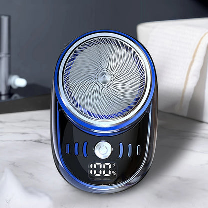 Men Mini Electric Travel Shaver USB Charging Face Beard Trimmer with Digital Display Rechargeable Shaver Washable Car Home Razor