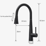 Pull Out Black Sensor Kitchen Faucets Stainless Steel Smart Induction Mixed Tap Touch Control Sink Tap