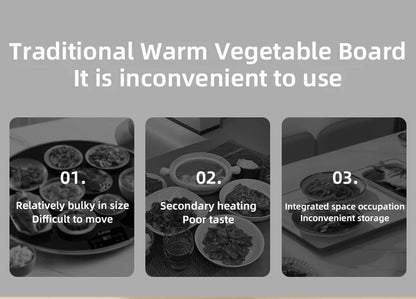 Electric Warming Tray Food Warmer Plate Foldable Portable Smart Food Fast Heating Mat Electric Warming Tray Food Warming Board