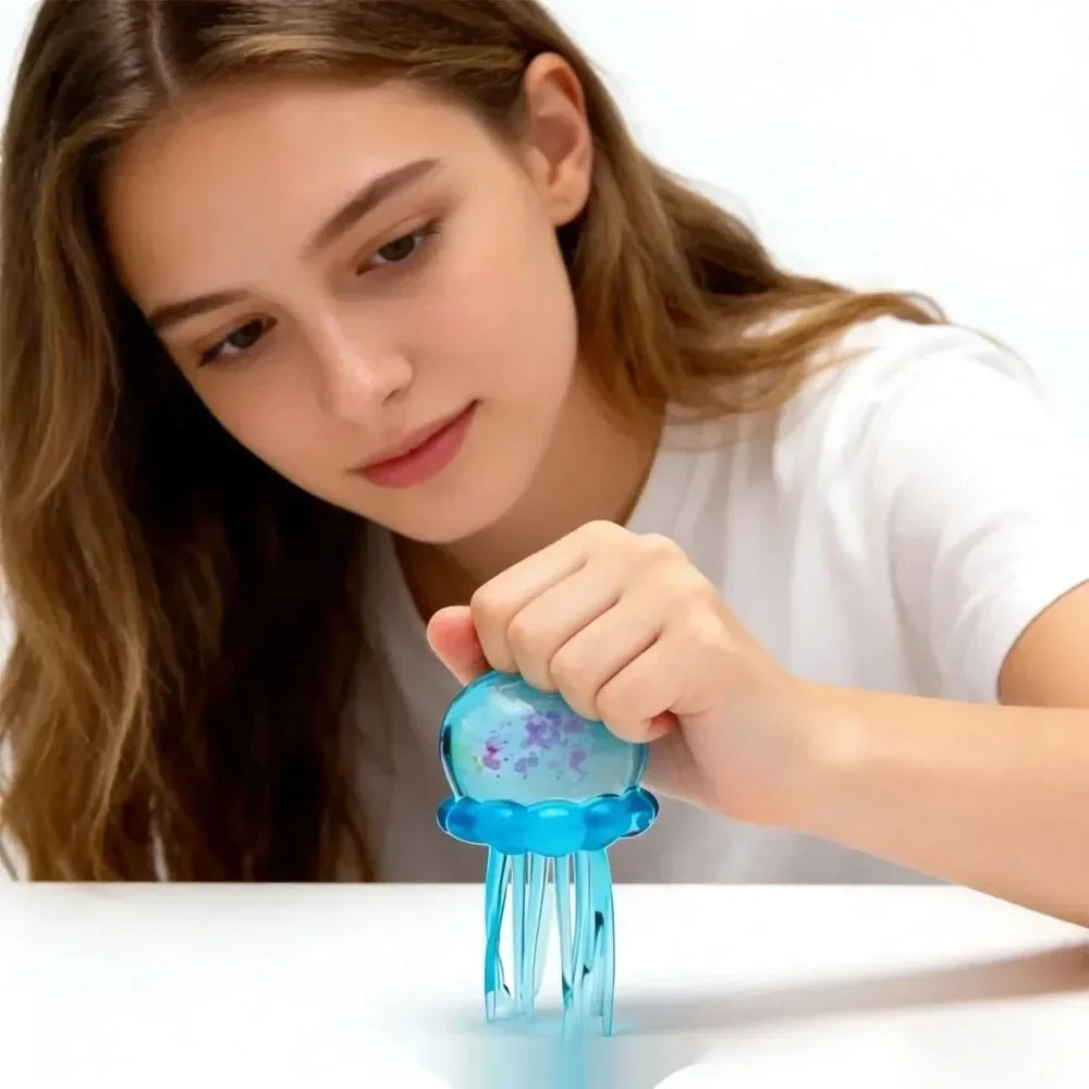 Transparent Glitter Jellyfish Squishy Toy Super Soft BIG Squeeze Stress Ball Sensory Fidget Toy for Anxiety Relief 114 / 128