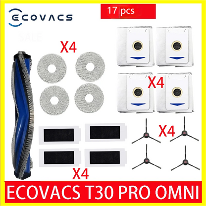ECOVACS T30 PRO OMNI / T30S PRO / YEEDI M12 Pro+ Robot Vaccum Replacement Parts Dust Bag Main Side Brush Filter Mop Accessories