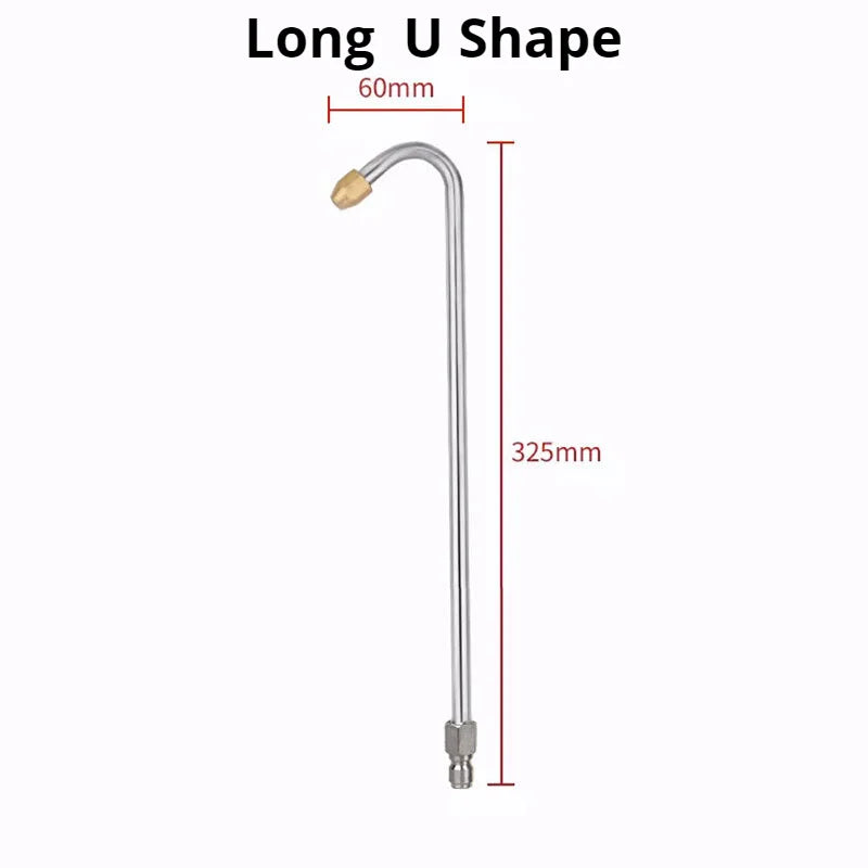 25°/90°/U High Pressure Washer Extension Wand With 1/4 Quick Connector Lance Spear With CurvedHead Rod Cleaning Tool for car