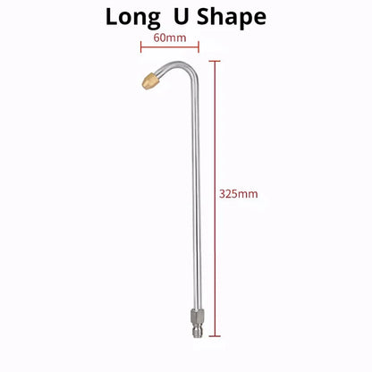 25°/90°/U High Pressure Washer Extension Wand With 1/4 Quick Connector Lance Spear With CurvedHead Rod Cleaning Tool for car