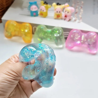 Slow Rising Squishy Toy Game Shape with Sequins Anti Stress Fidget Sensory Pinch Gift for Adults Kids
