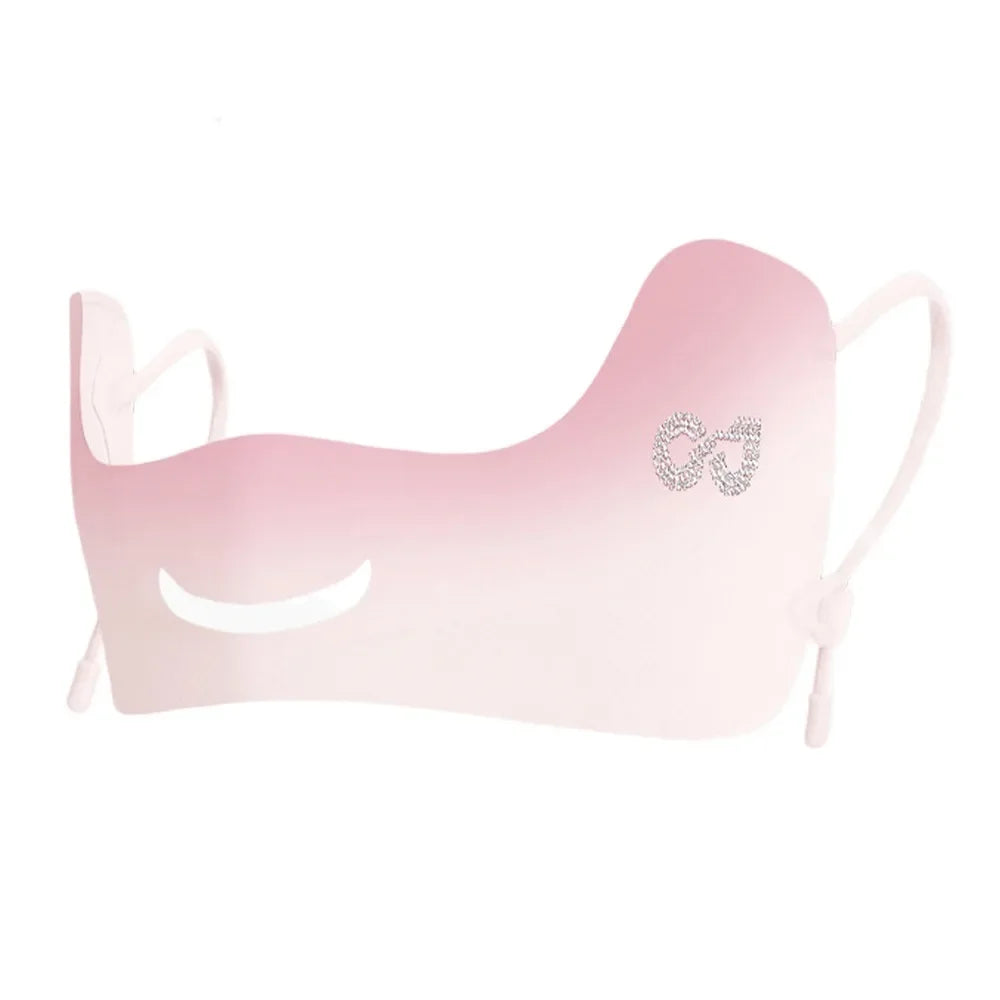 Summer Ice Silk Sun Protection Mask UPF50+ Breathable Women Face Mask Canthus Protection Half Face Face Shield for Golf Sports