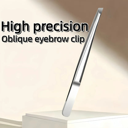 Stainless Steel Precision Tweezers Multi Functional Slant Tip Tool for Eyebrow Beard Facial Hair Removal Unisex Daily Grooming Accessory