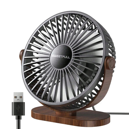 Desktop Wall Mounted Mini Electric Fan Mute 3 Speed Adjustment Portable USB Fan For Home Desk Office
