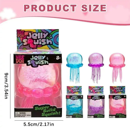 Transparent Glitter Jellyfish Squishy Toy Super Soft BIG Squeeze Stress Ball Sensory Fidget Toy for Anxiety Relief 114 / 128