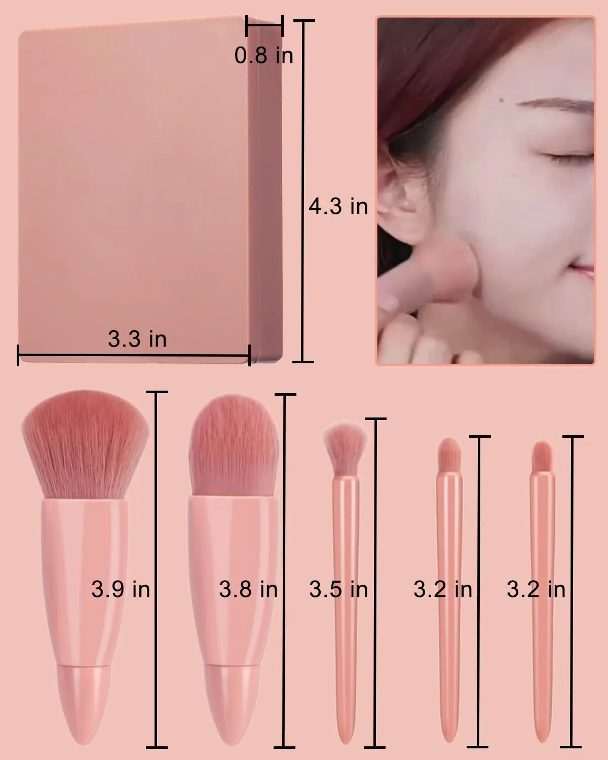 Mini Makeup Brushes Set Mirror Soft Fluffy for Cosmetics Foundation Powder Eyeshadow Kabuki Blending Makeup Brush Beauty Tool