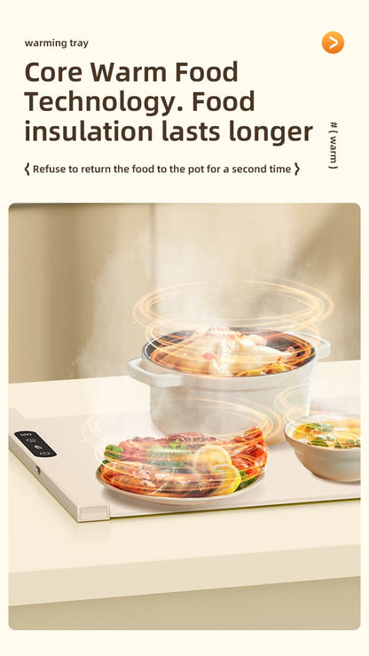 TINSOL Korean-Style Electric Silicone Food Warmer Pad Foldable Heating Tray Portable Buffet Warmer Pad 6 Temperature Settings
