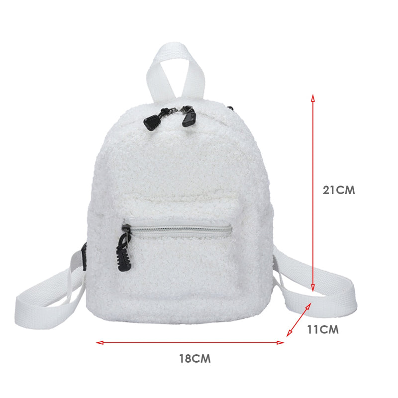 Portable Children Travel Shopping Rucksacks Casual Autumn Winter Lamb Fleece Women's Bagpack Cute Bear Shaped Shoulder Backpack