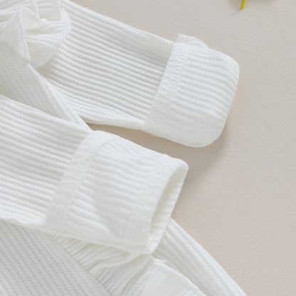 2023-11-02 Lioraitiin 0-12M Newborn Infant Baby Girl Clothes Ruffle Zipper Romper Long Sleeve Jumpsuit Fall Winter Clothes
