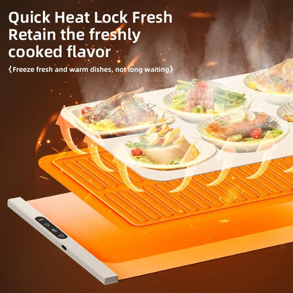 TINSOL Korean-Style Electric Silicone Food Warmer Pad Foldable Heating Tray Portable Buffet Warmer Pad 6 Temperature Settings