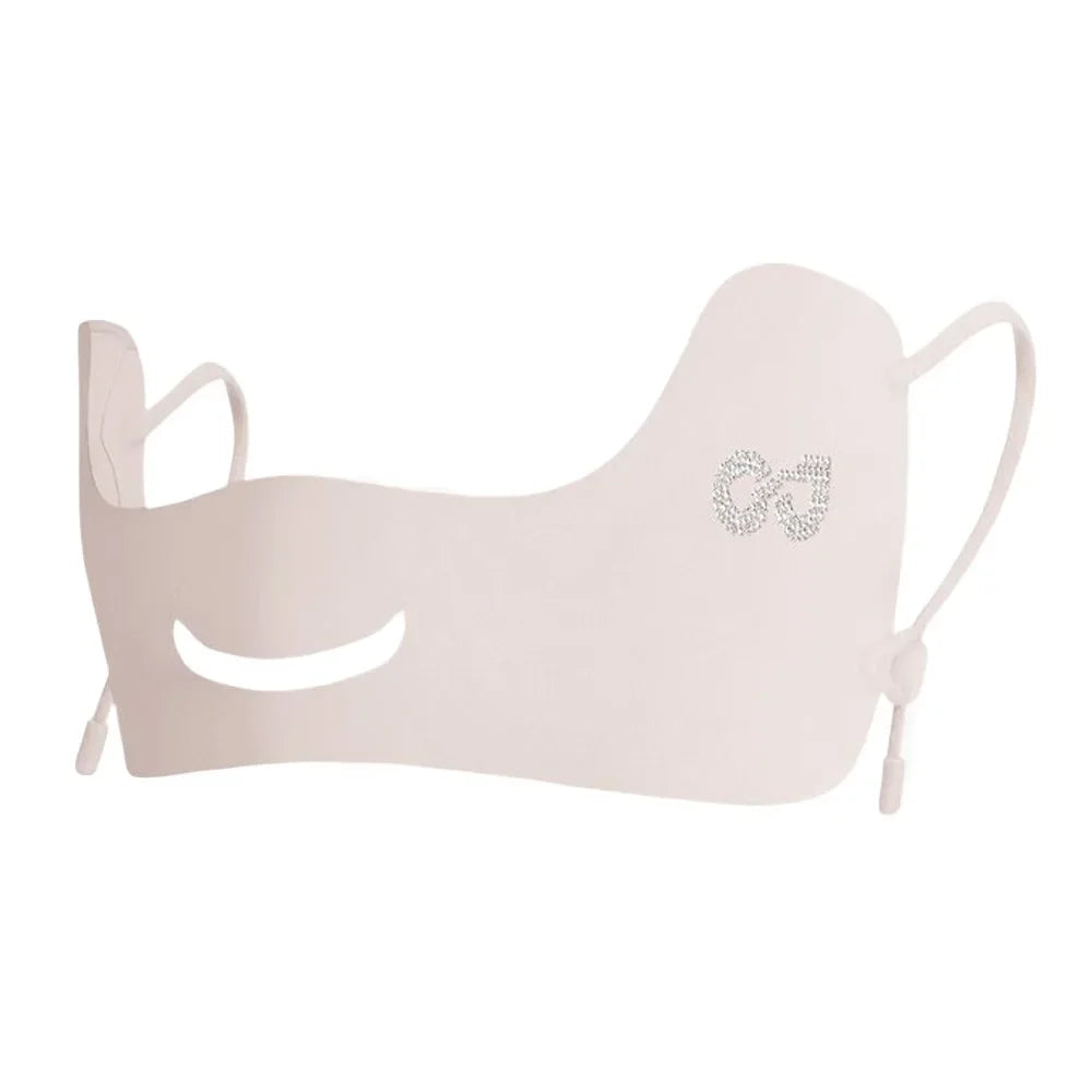 Summer Ice Silk Sun Protection Mask UPF50+ Breathable Women Face Mask Canthus Protection Half Face Face Shield for Golf Sports