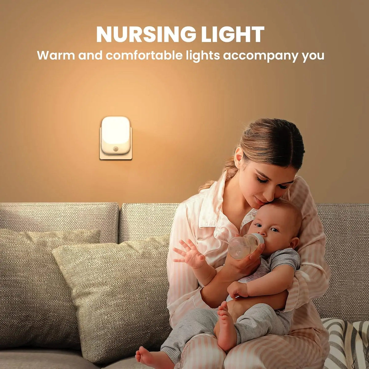 LED Motion Sensor Night Lights for Kids Bedroom Auto Dusk to Dawn Sensor Dimmable Wireless Cabinet Lamp