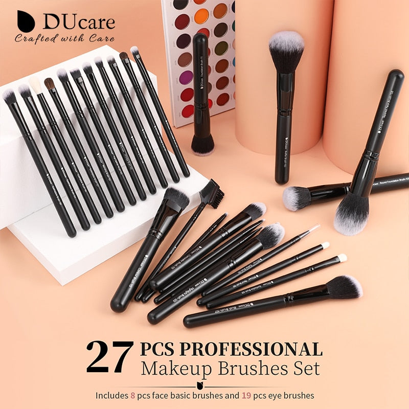 DUcare Black makeup brush Professional Makeup Eyeshadow Foundation Powder Soft Synthetic Hair Makeup Brushes