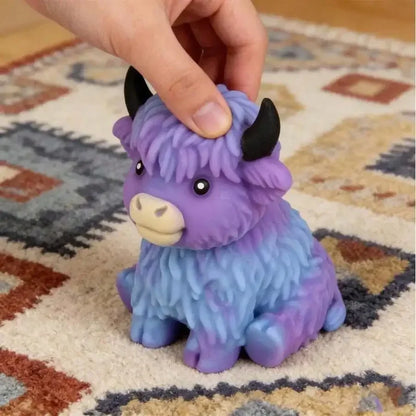 Scottish Highland Cow Squishy Slow Rebound Anxiety Relief Fidget Toy Squishy Toys Juegos Para Niños,Cheese Squishy