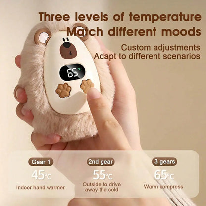 Mini Plush Pet Reusable Hand Warmers Rechargeable Portable Pocket Warmer Fast Heating 3-Gear Adjustable Outdoor Hand Heater For Winter Essentials Accessory Halloween Christmas Gifts Christmas Gifts,Hand Warmers,Gifts For Men,