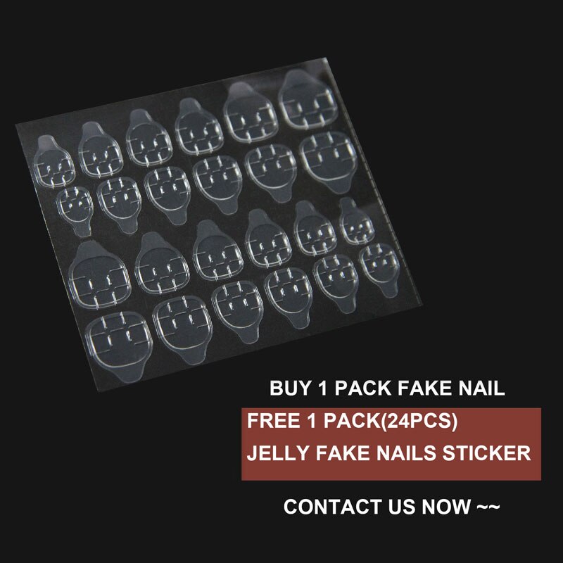 New Hot Reusable Stick-On-Nails 24PCS Reusable Full Cover False Nail Artificial Tips Press On Nails Art Stick on Nails Tips