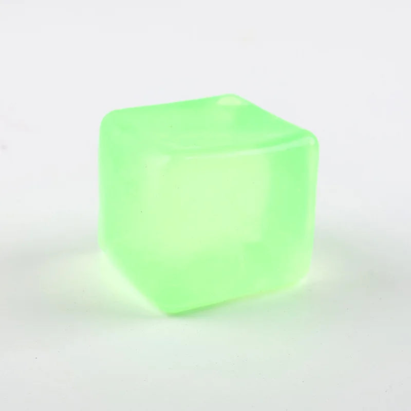 Ice Cube Squishy Fidget Toy, Soft Resilient Stress Relief Squeeze Cube Toy, Automatic Rebound Sensory Anxiety Relief Toy, Non-Toxic Portable Desk Fidget Nee Doh Cube for Kids Adults Classroom Office Relax Gift Random Multicol