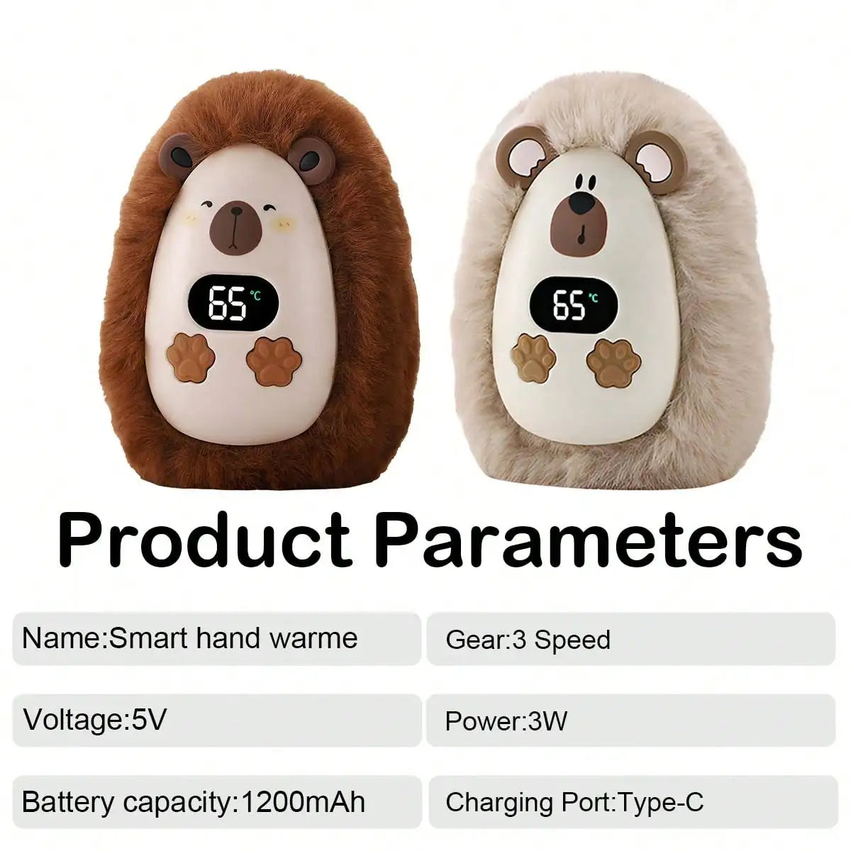 Mini Plush Pet Reusable Hand Warmers Rechargeable Portable Pocket Warmer Fast Heating 3-Gear Adjustable Outdoor Hand Heater For Winter Essentials Accessory Halloween Christmas Gifts Christmas Gifts,Hand Warmers,Gifts For Men,