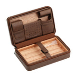 GALINER Cigar Humidor Case Charuto Cedar Wood Leather Travel Humidor Humidifier Set Gift Box (Without Lighter Cutter)