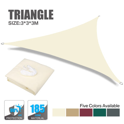 5x5x5M 2x2x2M Beige Shade Sail 98%UV Block Canopy Tent For Outdoor Facility&Activities Patio Garden Backyard Awning Sun Shelter