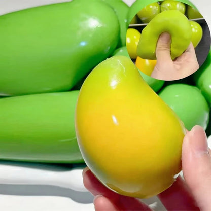 New Handmade Crispy Mango Squishy Stress Ball Crunchy Squeeze Fidget Toy Round Blocks ASMR Sensory Decompression for Adults